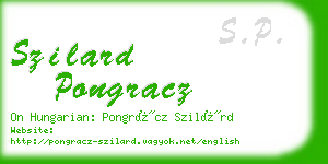 szilard pongracz business card